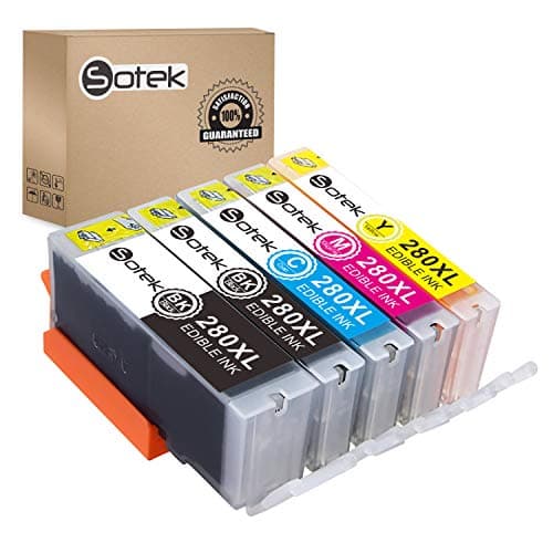 Sotek 280XL 281XL 280 281 XL Ink Cartridges, Work with PIXMATR7520 TR8520 TS6120 TS6220 TS8120 TS8220 TS9120 TS9520 TS9521C TS702 Printer (5 Pack, No Photo Blue)