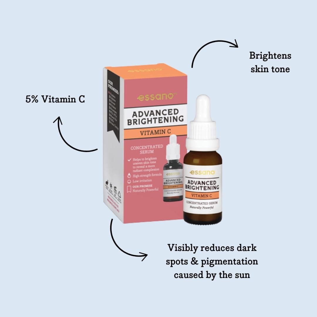 Essano Advanced Brightening Vitamin C Concentrated Serum - Helps Brighten Uneven Skin Tones - Made in New Zealand