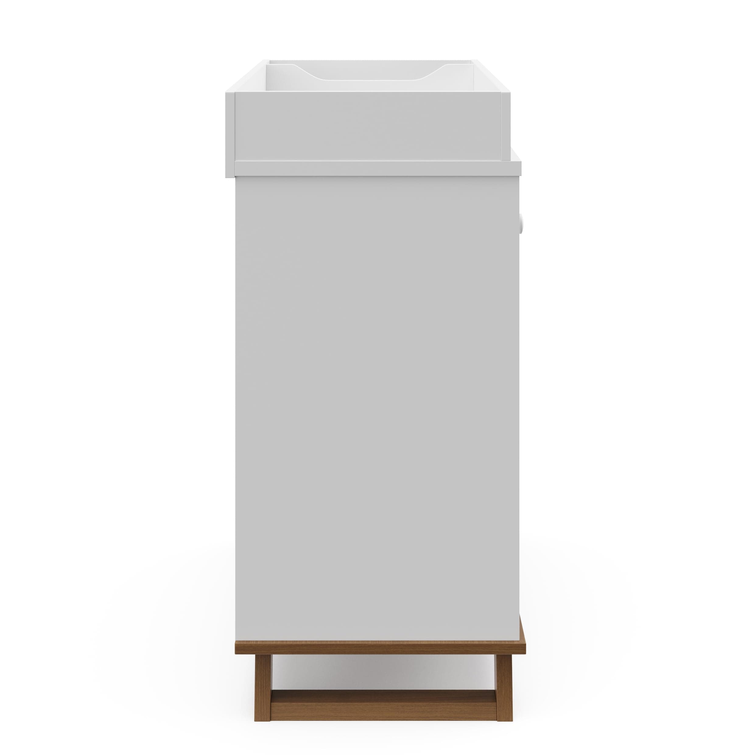 Storkcraft Modern Nursery Changing Table Dresser Combo (White & Vintage Driftwood) – GREENGUARD Gold Certified, Dresser for Nursery, Changing Table with Drawers, Removable Changing Table Topper