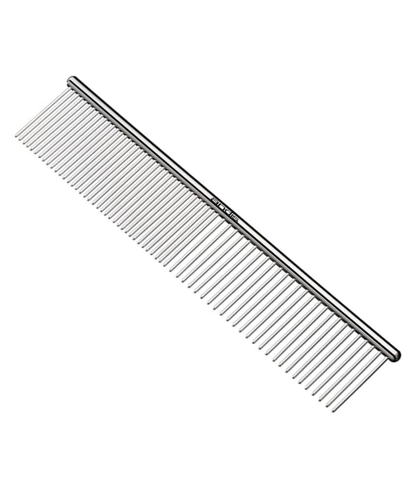 68550 Stainless-Steel Comb for Knots, Mats & Loose Hair Removal - Effective Dematting Tool, Comfortable, Lightweight, Portable & Safe for Dogs, Cats & Pets – Silver, 7-1/2-Inch