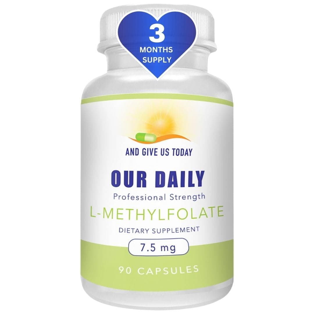 Our Daily Vites L-Methylfolate 7.5mg/7500mcg – Active 5-MTHF Folate Supplement – High Potency Methyl Folate – Supports Energy & Overall Wellness – Vegan, Non-GMO Capsules – 90 Servings