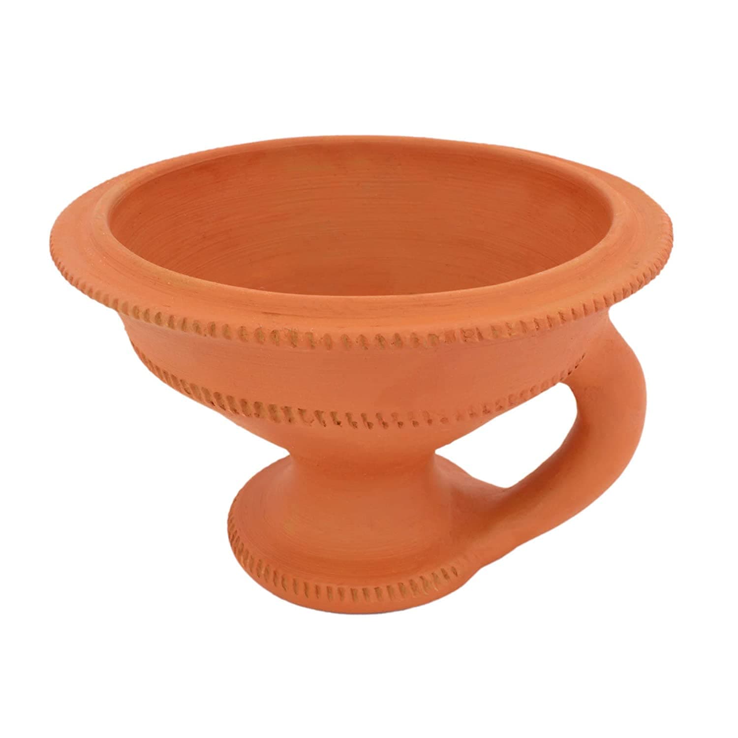 Desi Handmade Natural Clay Dhupdhani धुपेड़ा Dhoop Loban Dani/Dhuni Burner Holder/Pot Stand for Puja/Hawan/Dhuni [Shop/Office/Room/Gardan etc.] [Medium Size 100% Pure Mitti]