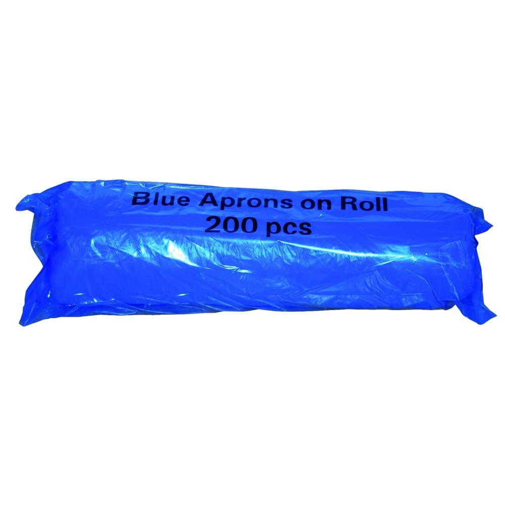 Premium Quality Anti Bacterial Disposable Polythene Aprons On Roll, 69cm x 117cm, Blue, Pack of 200 | Perfect for Everyday Use for Shops, Hair dresser, Clinic, Nursing, Catering ONE SIZE FITS ALL