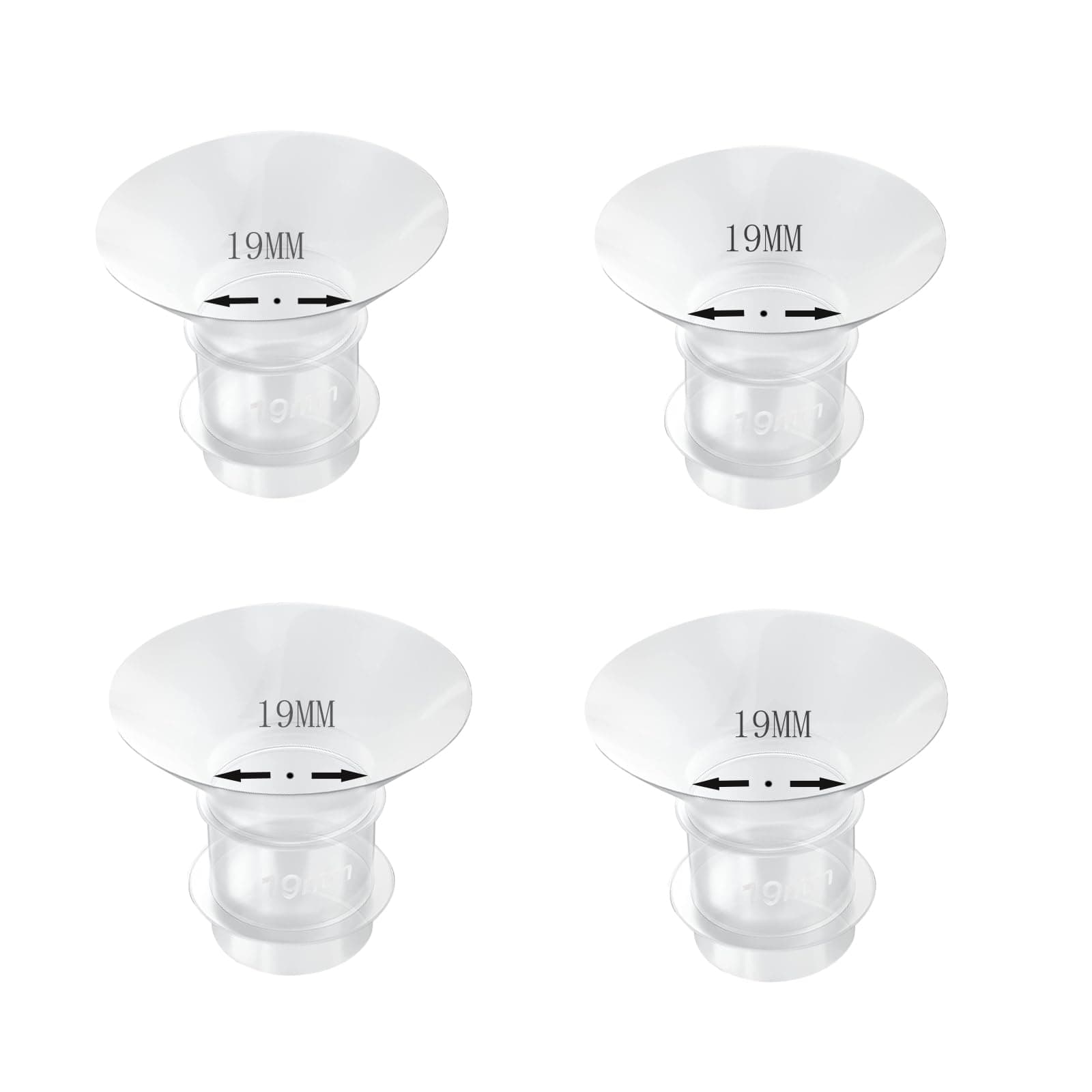 bliblo 4pcs Flange Insert 19mm,Compatible with Medela/TSRETE/momcozy,BPA Free Silicone Insert for Wearable Breast Pump Shield/Flange Insert,Milk Collector 24mm Universal