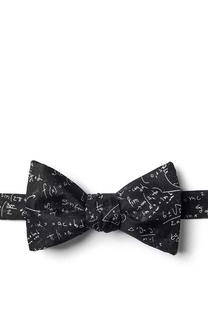 Math Equations Butterfly Bow Tie - Black - One size