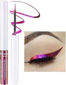 MysenseChameleon Liquid Glitter Eyeliner, Metallic Satin Eyeliner Liquid Liner Multi-Reflective Sparkle Finish, Smudge-proof Long-lasting Glitter Eye Shadow Makeup, 06 Purple
