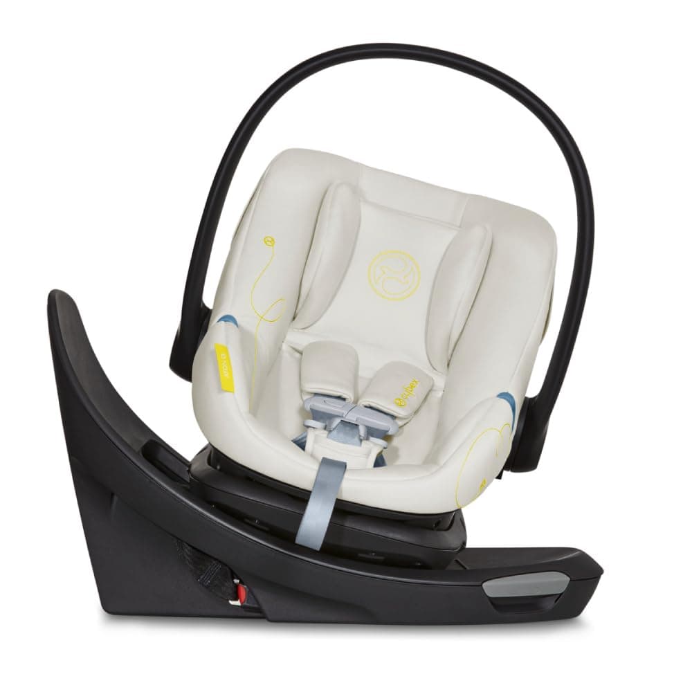 Cybex Aton G Swivel Infant Car Seat with 180-Degree Rotate, Linear Side-Impact Protection, 11-Position Headrest, SensorSafe & Safelock Base, Seashell Beige