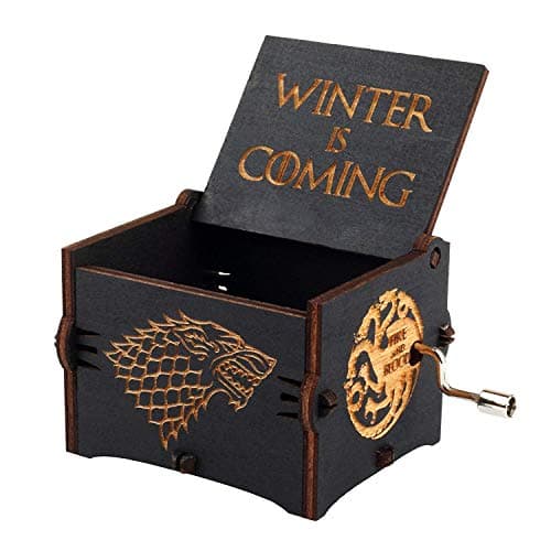 Jashem Small Music Box Hand Engraved Wooden Game of ThroneTheme Musical Box Handmade Gift