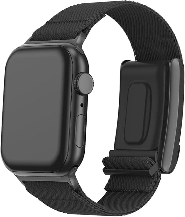 Apple Watch & Whoop Band Combo - Breathable, Odor-Resistant Nylon Strap Compatible with Apple Watch & Whoop 4.0 for Ultimate Comfort and Durability (Black) 42mm, 44mm, 45mm, 49mm