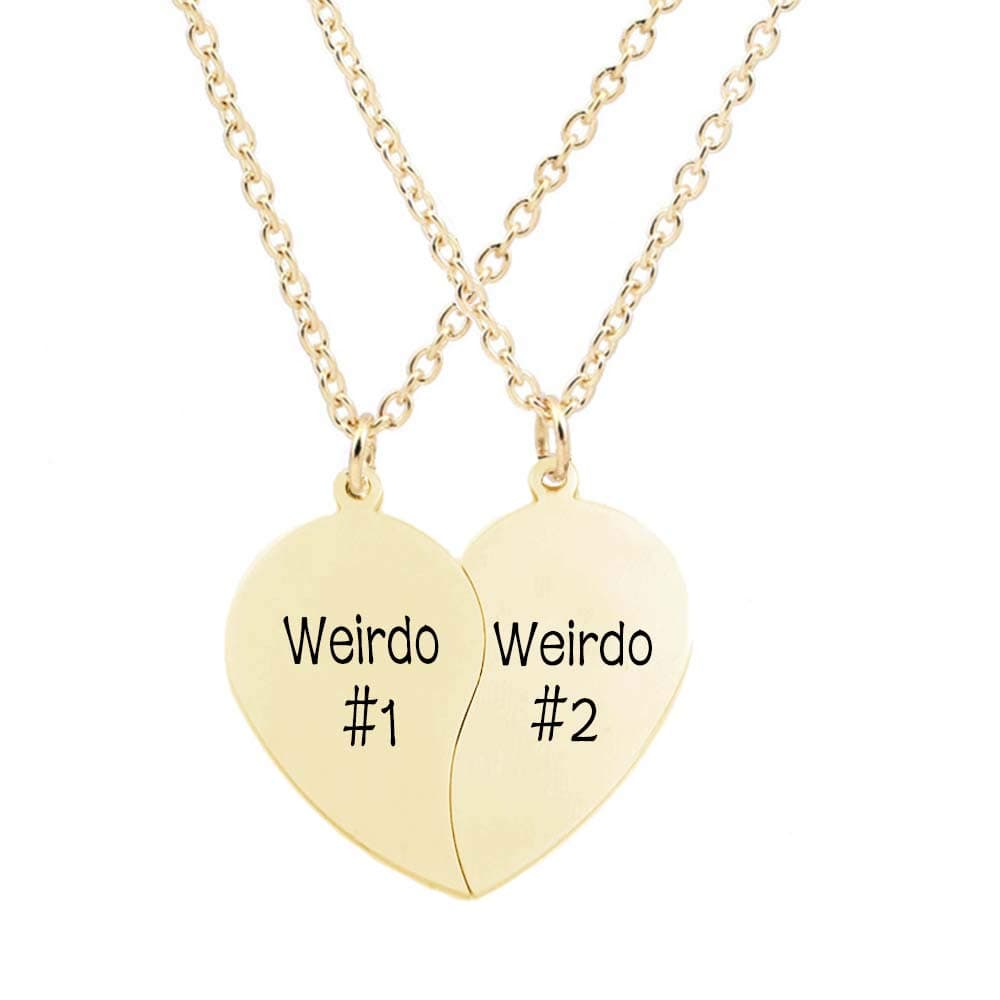 MJartoria BFF Necklace for 2-Split Best Friends Heart Necklace Friendship Necklace Valentine Heart Necklace Set of 2 Gifts for Her