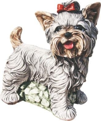 Yorkshire 23 cm Long x 26 cm Height Artificial Stone, Painted Color. Model Buba