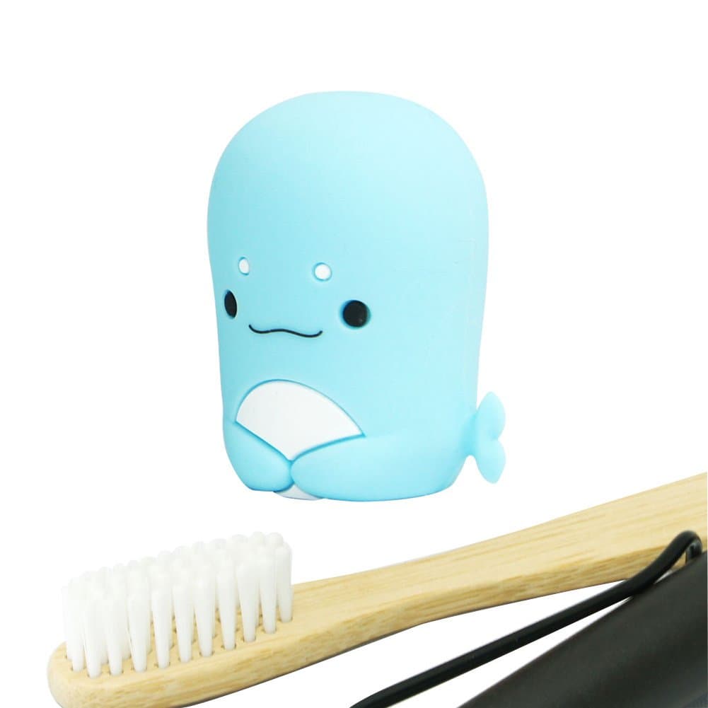 MIKEEP Chikachika Toothbrush Holder Cute Animal Design Platinum Silicon Whale