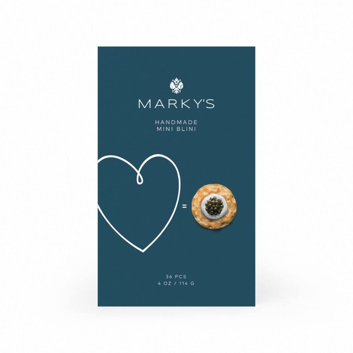 Marky's Traditional Blinis for Caviar - 36 pcs - Handmade Breakfast Mini Pancakes Crepes Canape Best for Caviar and Roe