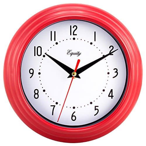 Equity by La Crosse 25021 8 Inch Red Analog Wall Clock