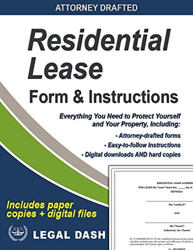 Residential Lease Form - Comes with Instructions, FAQs, Checklist, and Digital Downloads – Do It Yourself Residential Lease Agreement Forms, Lease Contract, Lease Agreement for Rental Property