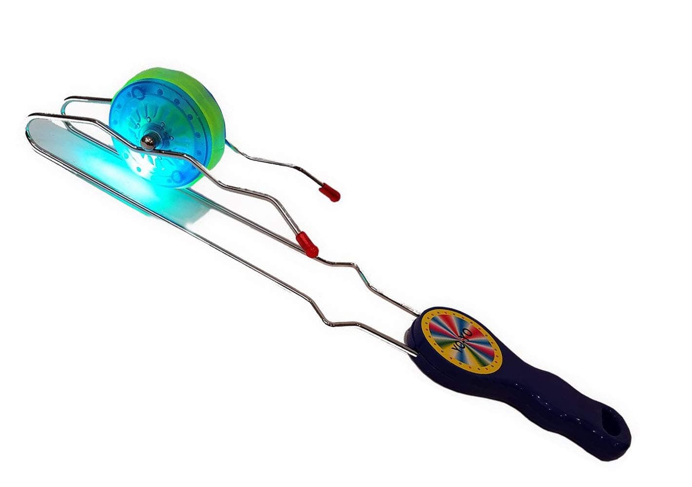 6 pack - Light-up Yoyo Rail Twirler, spinning magnetic flashing yoyo toy for Birthday Party Favors / Goodie Bags / Party giveaways (assorted colors)