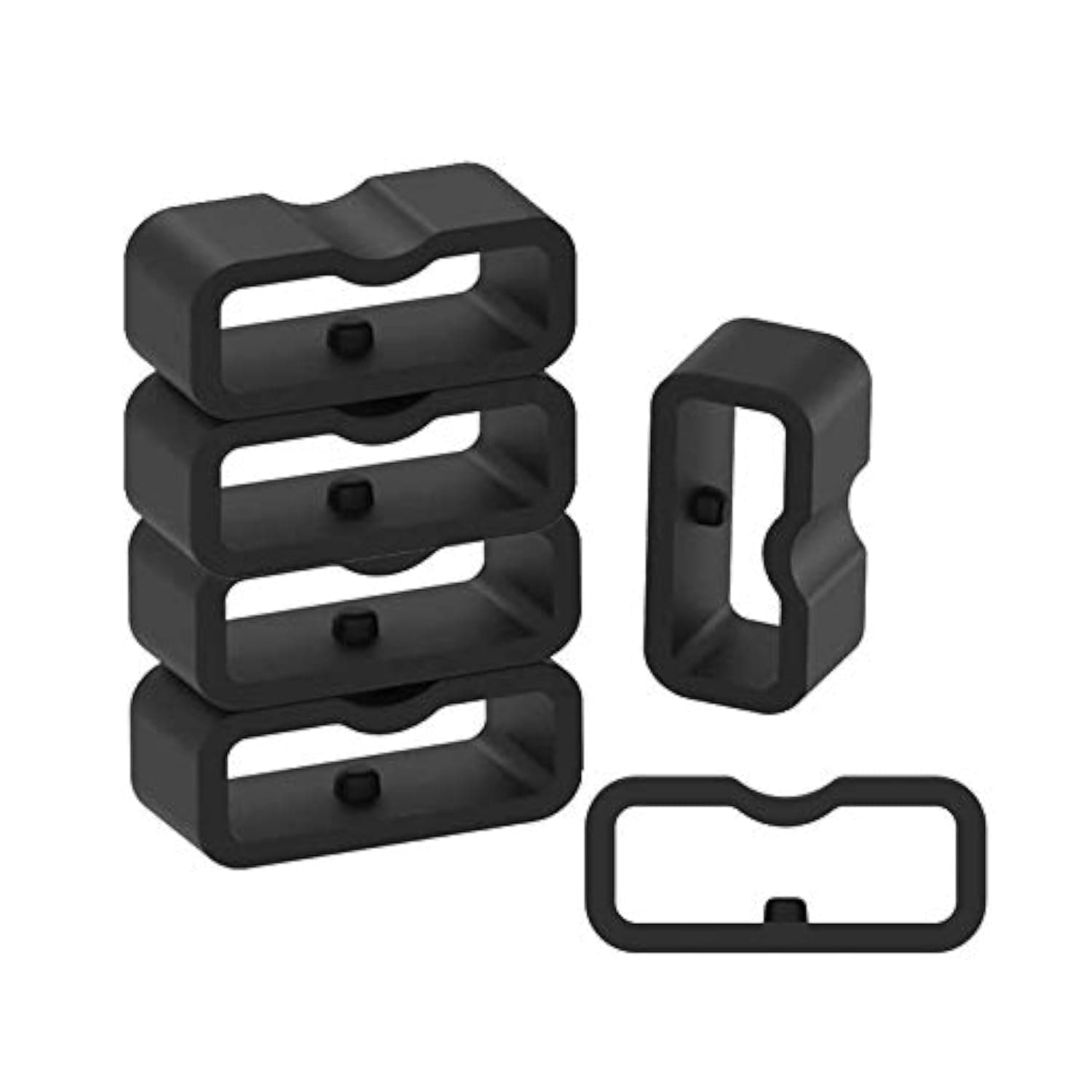 RuenTech 6-Pack Fastener Rings Compatible with Garmin Vivosmart 4/Vivofit 4/Vivofit 3/Vivofit jr/Vivofit jr 2/Vivofit jr 3 Band Keeper, Silicone Replacement Watch Band Loop/Holder/Retainer