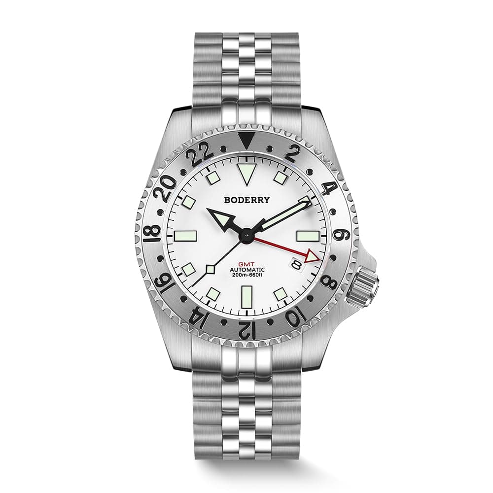 Men's Watch Titanium Automatic 200M Waterproof Diver Watch with GMT Automatic Movement and Titanium Bracelet—Admiral