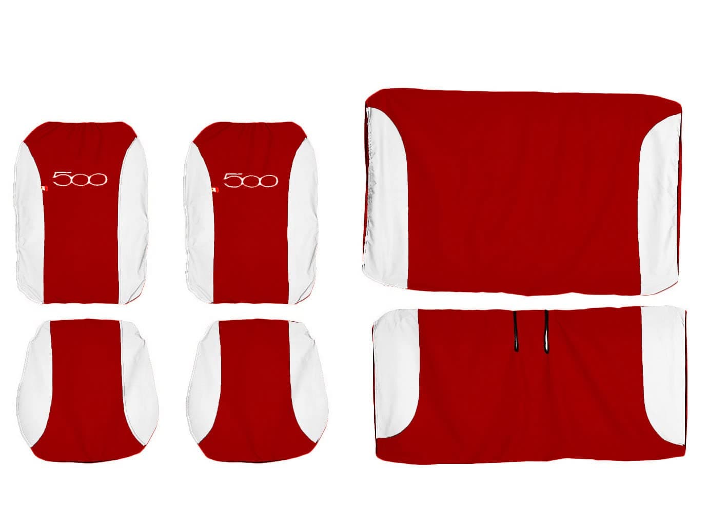 Lupex Shop 500 _ R.Bi seat cover set, 2 tone, red/white