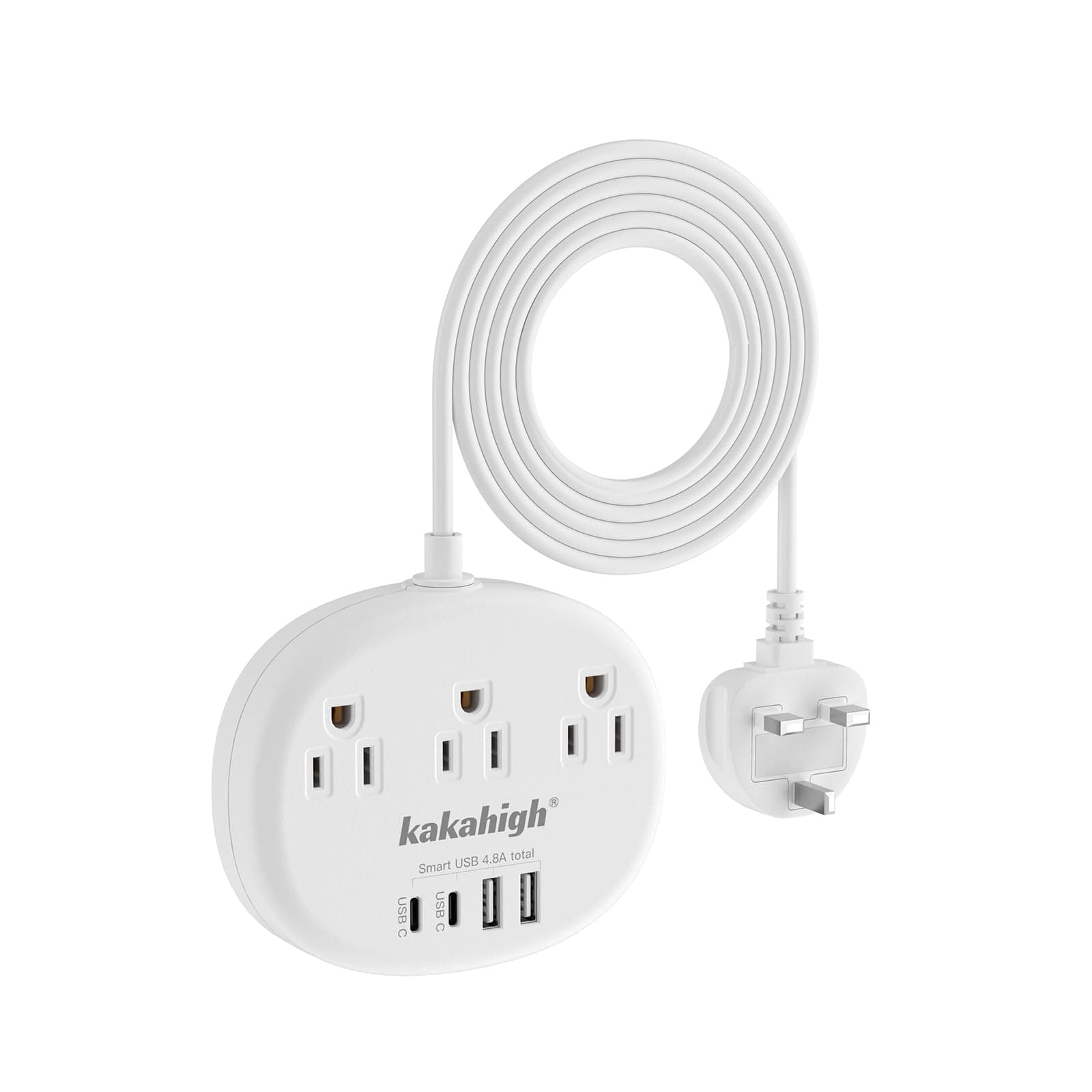 UK Adapters for Travel(13A), US to UK Plug Adapter with 3 Outlets 4 USB Ports (2 USB-C) Total Output 24W, Type G Travel Adapter for USA to British Ireland Scotland Hong Kong