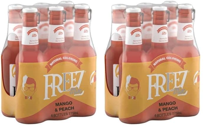 Freez,Carbonated Soda Flavored Cold Drink Non Alcoholic Mango & Peach,6x275ml,Pack of 12