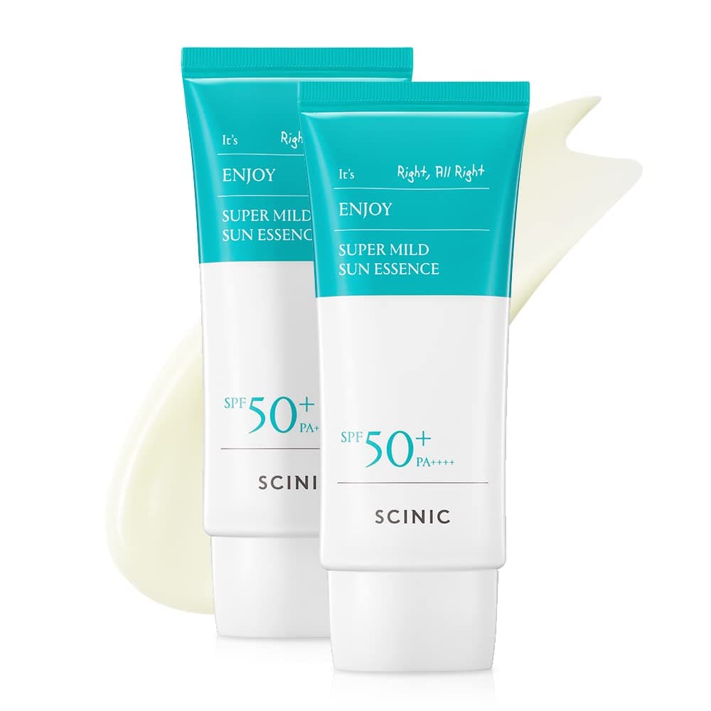 Enjoy Super Mild Sun Essence 2 Set SPF50+ PA++++ 1.69 fl oz(50ml) | A Lightweight Hydrating Sun Essence That leaves No Sticky Feeling | Korean Skincare