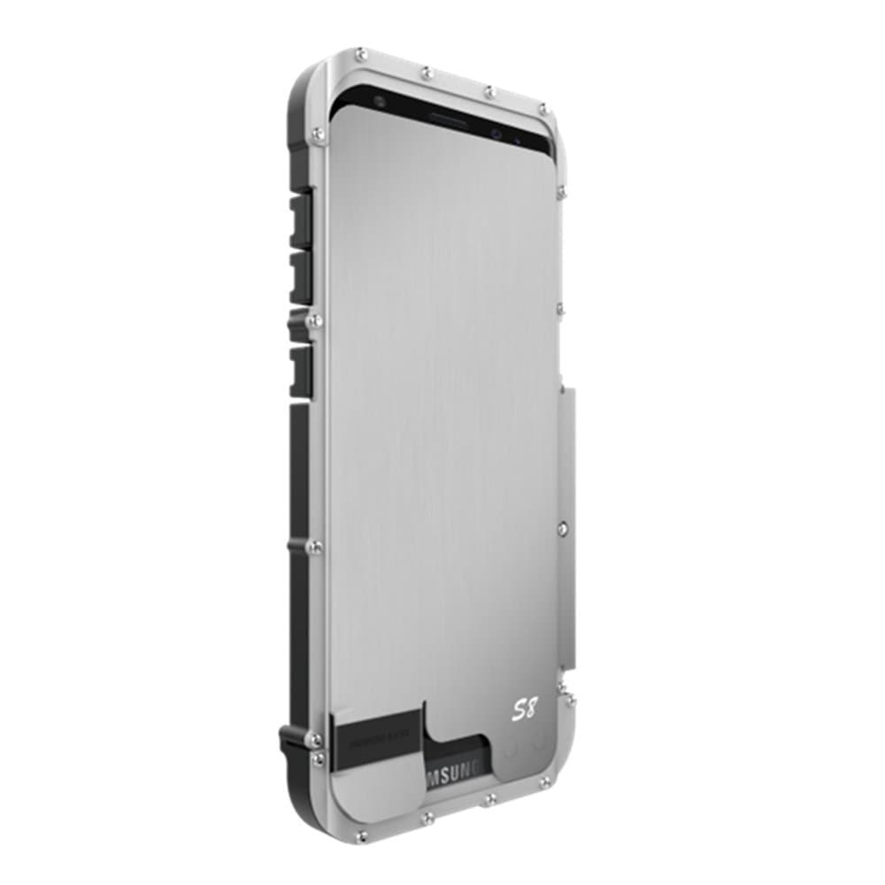 Armor King Outdoor Flip Cover Case for Samsung Galaxy S8 Plus/S8+ Stainless Steel Heavy Duty Clamshell(Silver)