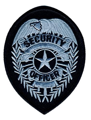 Hero's Pride Security Officer Badge Patch Chest, Oval, Shoulder Silver/Black, 2-3/4 x 3-3/4"