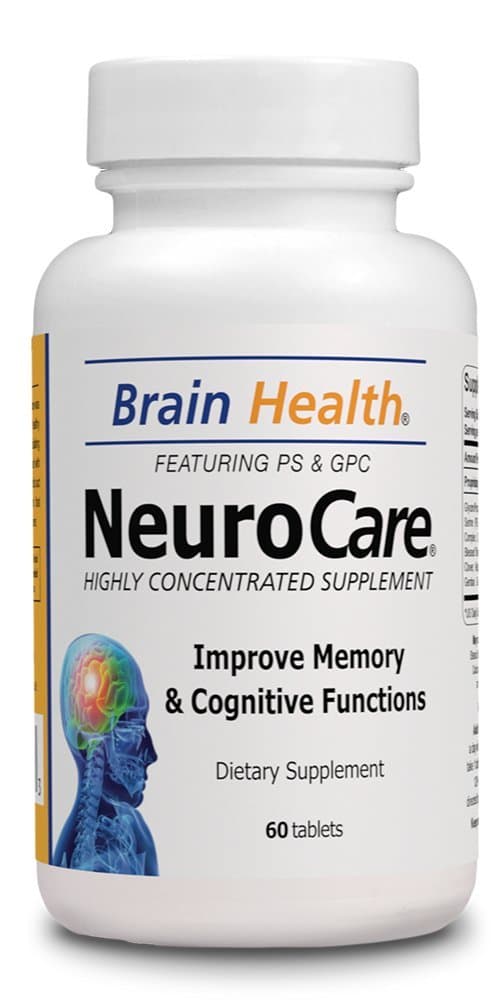 Neuro Care Nootropic Brain Health Supplement, Highly Concentrated Memory Booster Enhanced Mental Focus, Cognition, Memory, Concentration and Clarity, 100% Natural Dietary Supplement - 60 Tablets