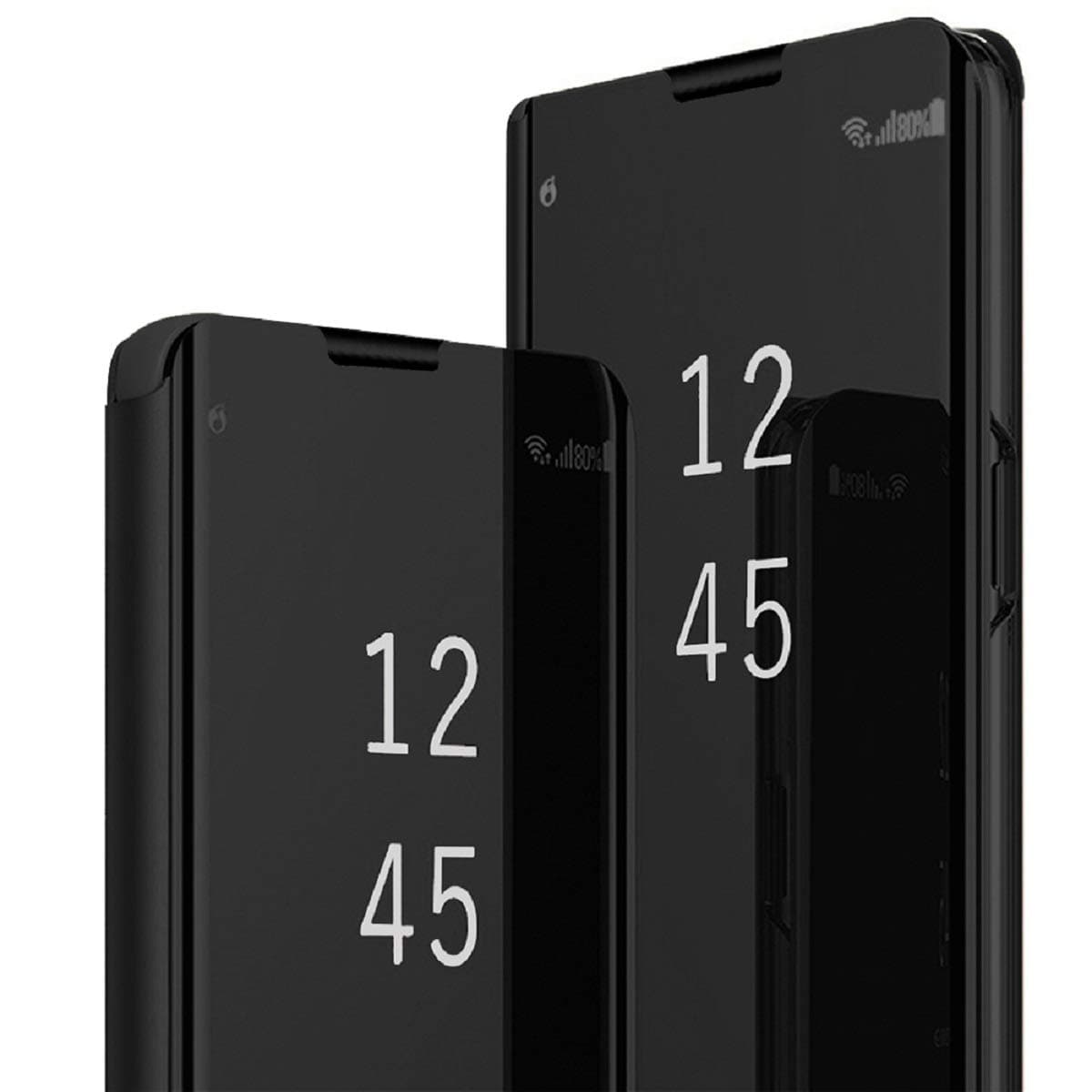Case for Samsung Galaxy S10/S10 Plus Slim Removable Stand Protection S-View Mirror flip Galaxy S10e c (Black, Samsung Galaxy S10 Plus)