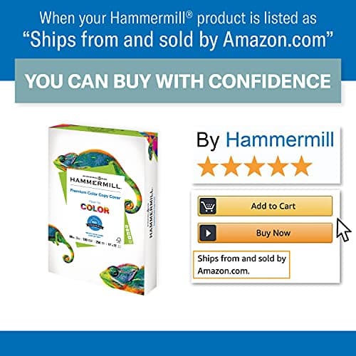 Hammermill Cardstock, 60 lb, 162 GSM, Premium Color Copy, 17 x 11-5 Pack (1250 Sheets) - 100 Bright, Made in The USA Card Stock