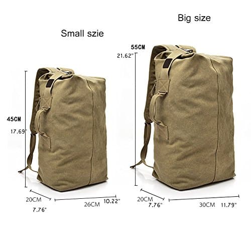 Military Duffel Bag Top Load Double Strap Canvas Backpack Army Travel