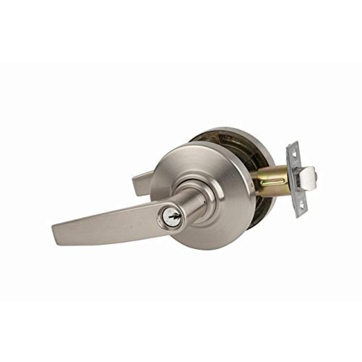 Schlage Commercial AL53JUP619 AL Series Grade 2 Cylindrical Lock, Entry Function Turn/Push Button Locking, Jupiter Lever Design, Satin Nickel Finish