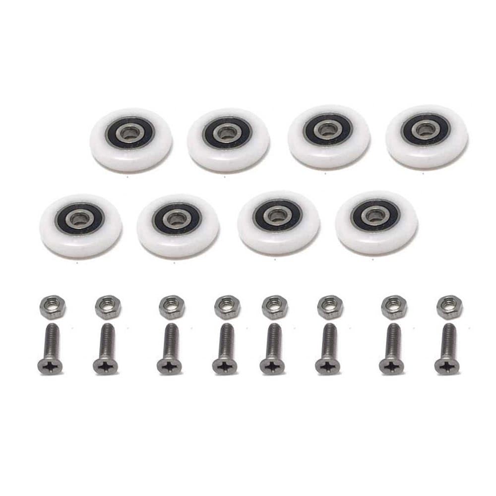 8PCS x Shower Door Rollers,Roller Diameter 27mm, for The Bathroom Pan Glass Sliding Door Pulleys/Runners/Wheels,Strong Load-Bearing Capacity, Ultra-Quiet,CY105-LS-8PCS