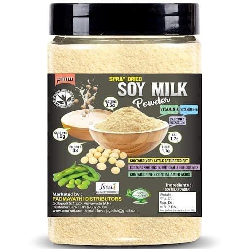 Pmw - New Jar Pack - Organic - Pure & Natural - SOYA Bean Milk Powder - SoyMilk Powder - 100 Grams