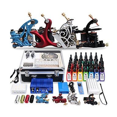 Popular Beginner Tattoo Kit Set 40 Color Inks Power 4 Guns