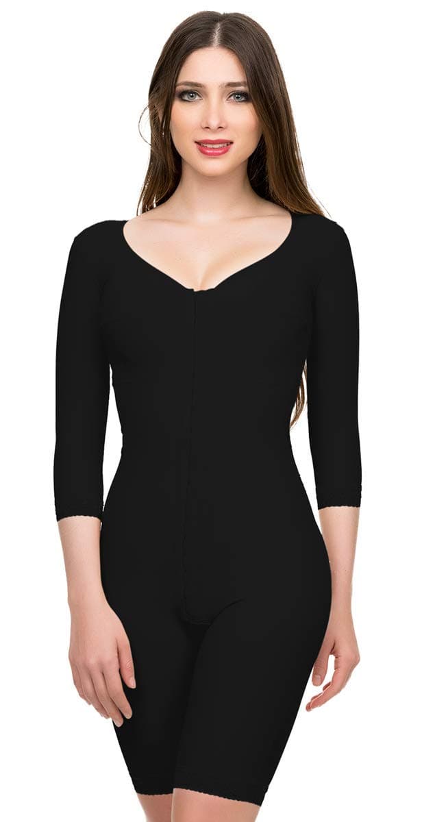 Isavela Full Body Suit Mid Thigh Length Plastic Surgery Compression Garment W/Bra (BB09)