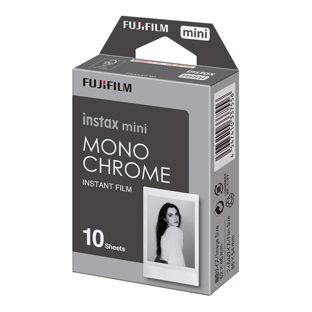 instax mini instant film Monochrome, 10 shot pack, suitable for all instax mini cameras and printers