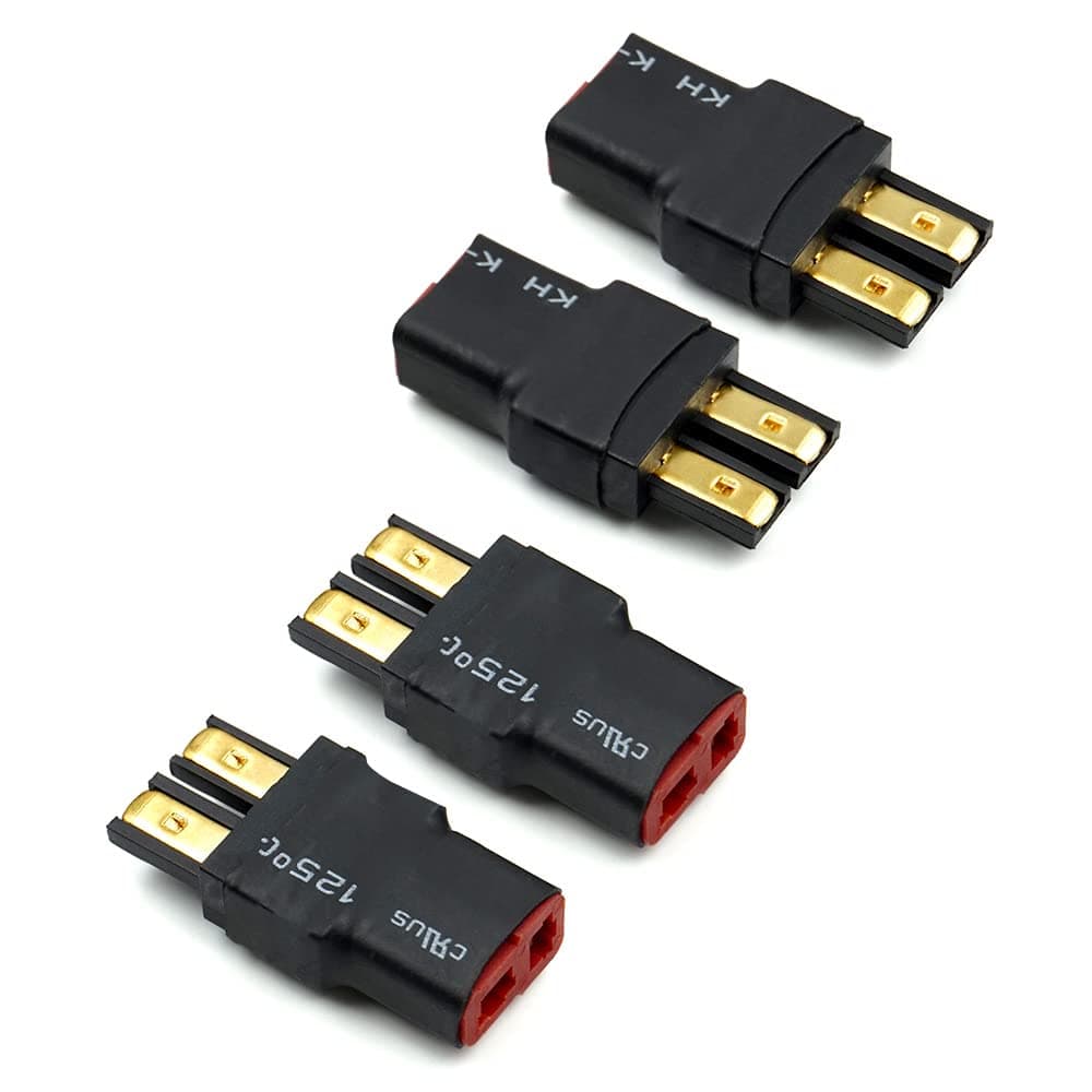 4 PCS Female T-Plug Deans to Male TRX Traxxas Connector Adapter for RC Battery ESC and Charger