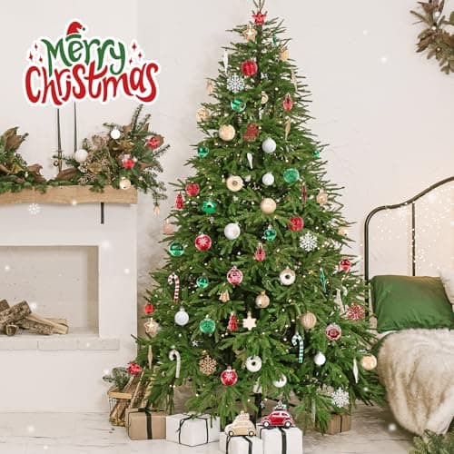 DeckTheHalls Christmas Ornaments 72 Count, Christmas Balls, Shatterproof Christmas Decorations for Tree, Gold Plastic Ornaments (Champagne)