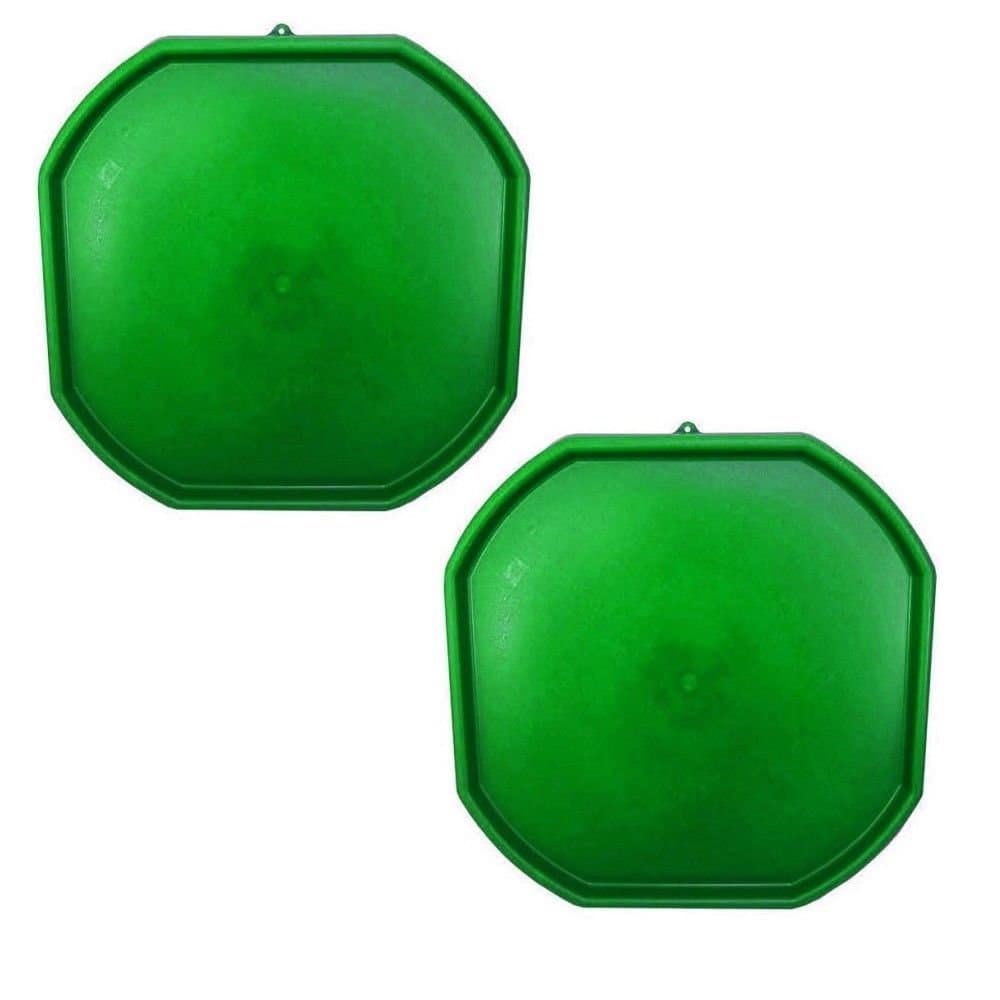 2 x GREEN Large Plastic Builder Children Kids Play Mixing Tray Spot for Cement Mortar Sand Toy Fun Game School Play Time Colour MIXING TRAY