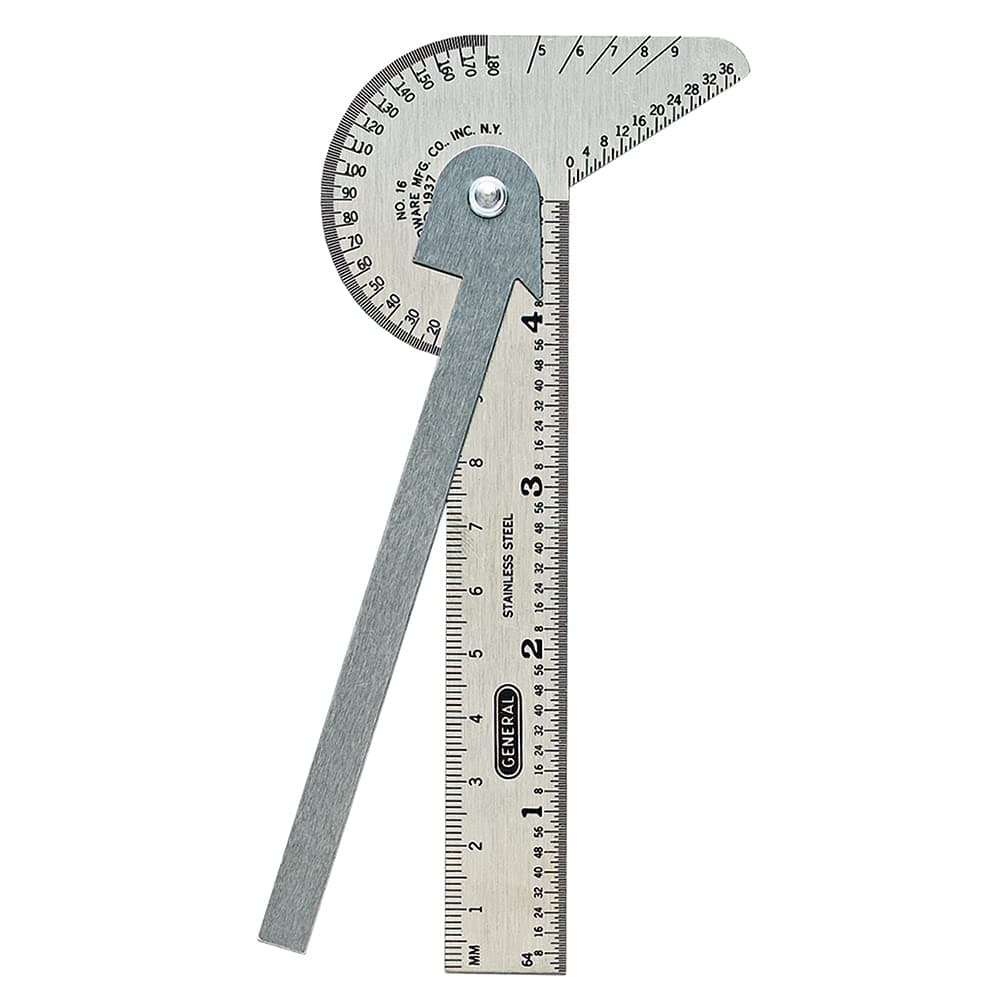 Pocket-Sized 6-In-1 Multi Use Ruler and Gauge #16ME with 4-Inch Ruler and Etched Graduations in 64ths of an Inch and Millimeters