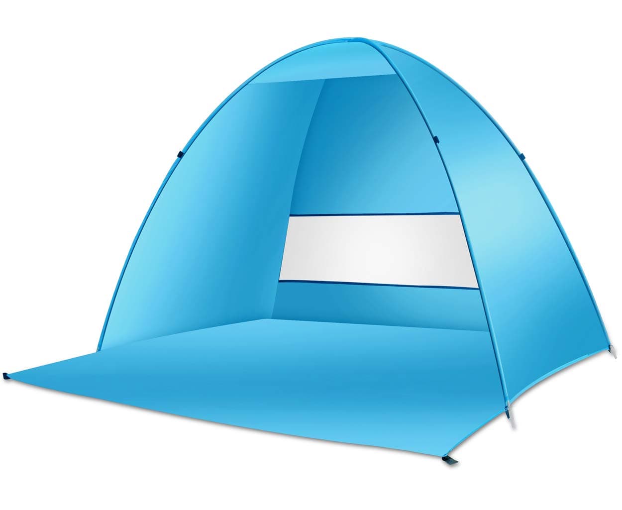 Large Beach Tent UV Pop Up Sun Shelter Tents, Big Portable Automatic Sun Umbrella, Waterproof/Windproof Instant Easy Outdoor Cabana, Fit 3-4 Persons for Camping, Hiking, Canopy with Carry Bag (Blue)