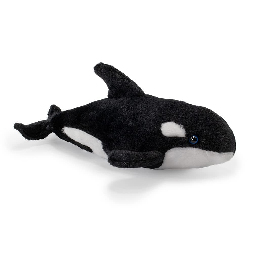 Plush Children's Stuffed Soft Cuddly Plush Toy-Part of Safari Animals Collection, Perfect for Kids (23cm Length) (Orca Whale)