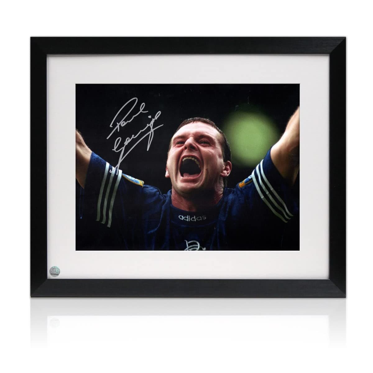 Exclusive MemorabiliaPaul Gascoigne Signed Rangers Photo. Framed