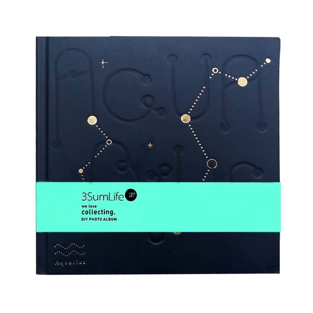 3SumLife Scrapbook Fujifilm Instax Photo Album DIY Polaroid Photo Album Hard Cover 12 Constellation Series with Accessories for Christmas Valentines Day Birthday Anniversary Gifts(Aquarius)