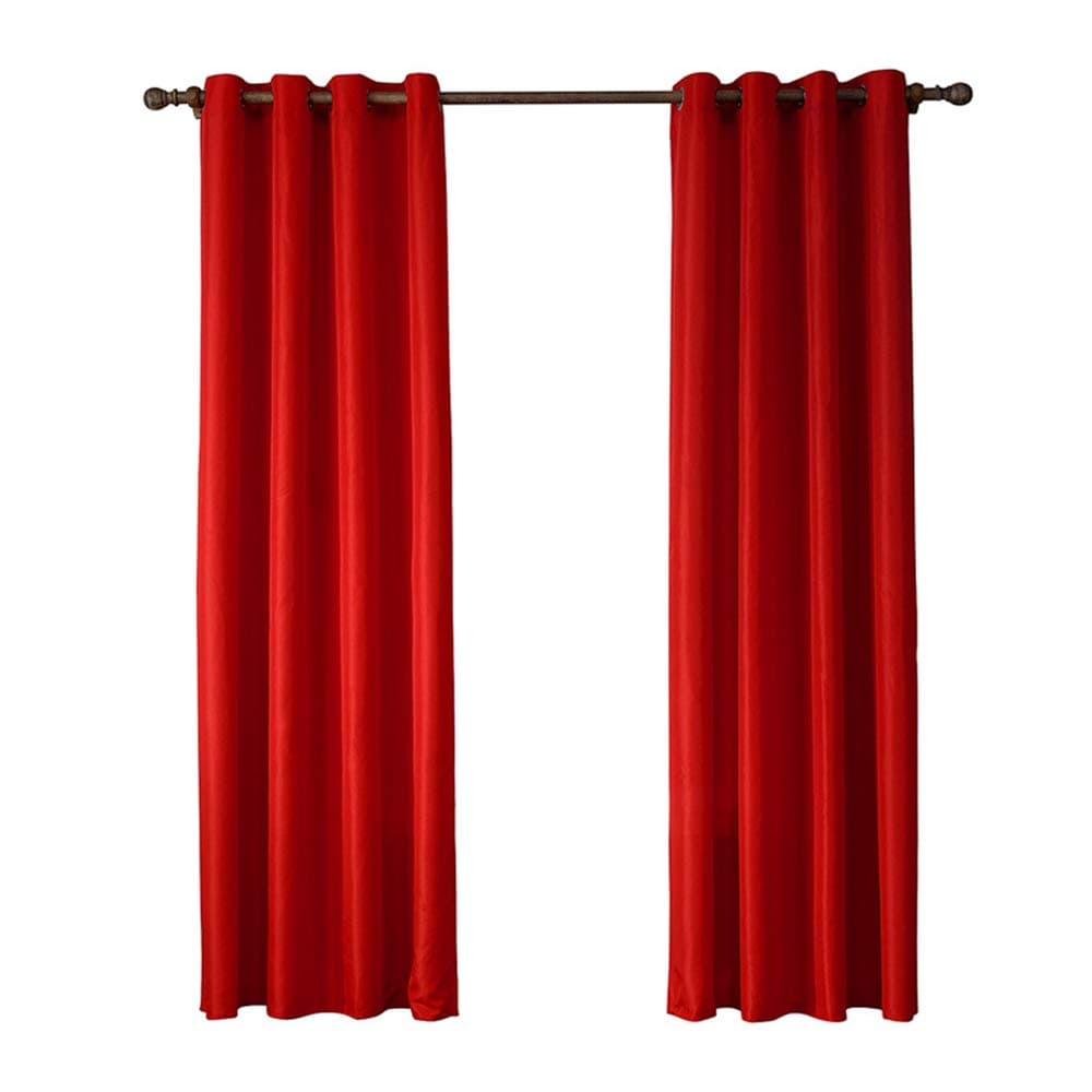 HWLG Blackout Curtain,Lining Curtains with Eyelets, soundproofing, Blocking Heat, Suitable for Bedroom, Living Room,Red,52X84inch