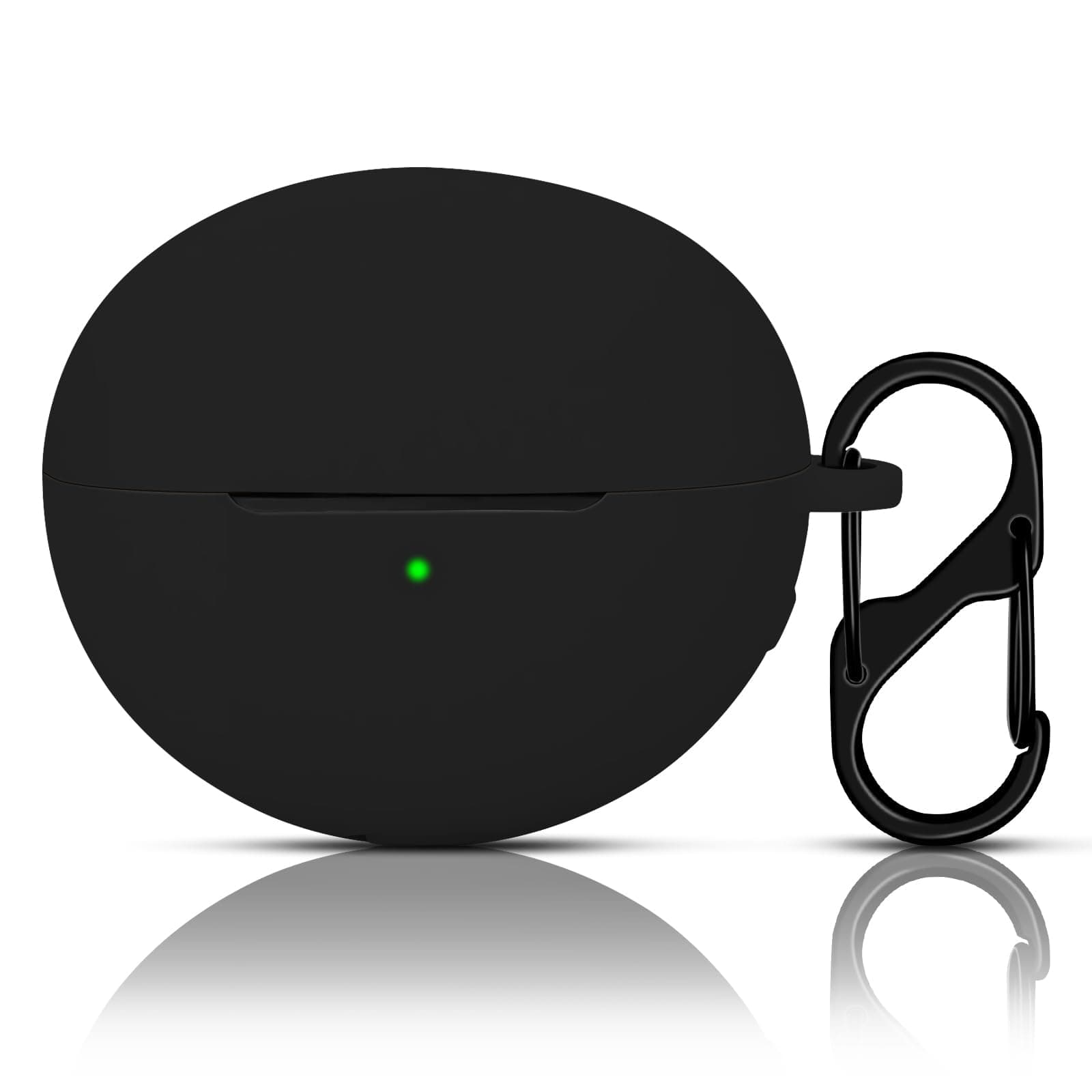 OneNine Case Compatible with Huawei FreeClip, Soft Silicone Huawei FreeClip with Keychain, Protection Case for Huawei FreeClip (Black)