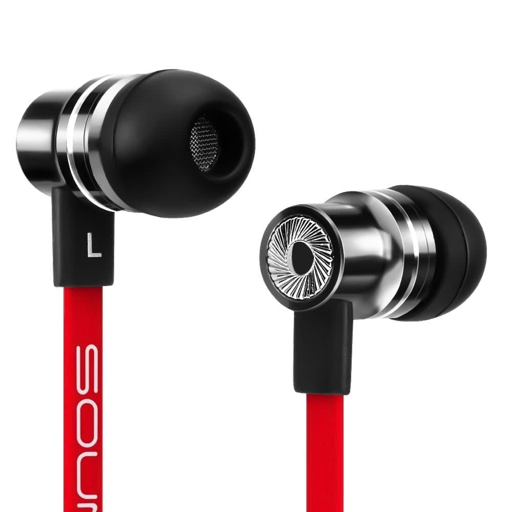 deleyCON Soundsters S16 - Earphones - Premium In-Ear Headphones System with Full Metal Housing - Noise Isolating Housing - Red