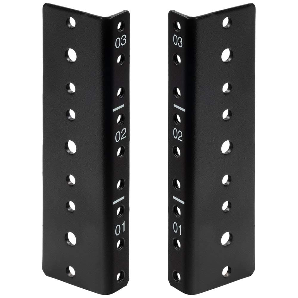 NavePoint 3U Vertical Rack Rail Pair DIY Kit with Hardware, Black